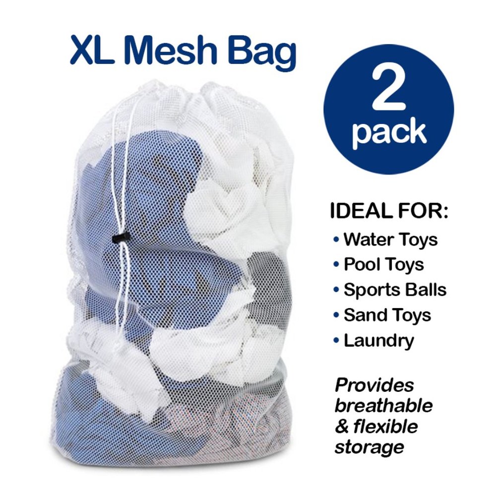 XL Mesh Bags, Heavy-Weight, Draw String Closure (2' x 3') – Set of 2 Bags